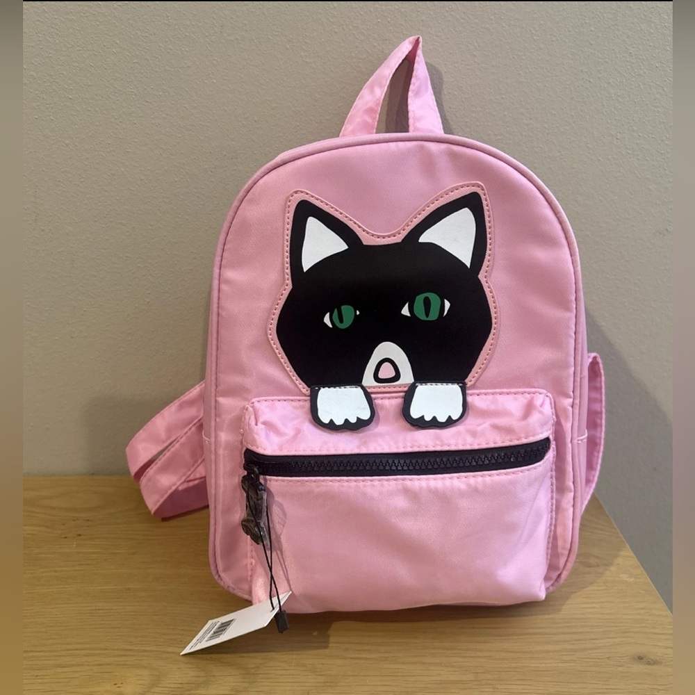 Marc Tetro Mini Nylon Backpack Pink Tuxedo Cat NEW
